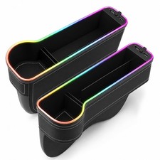 2 Pack Car Gap Filler Organizer with Charger Upgrade LED Seat Gap Organizer B... picture