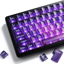 XVX Purple Clear Keycaps, Transparent Keyboard Keycaps 60 75 100 Percent, 119 Ke picture