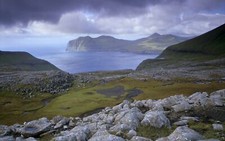 Landscape nordic s bay sea mountains coast rocks Custom Gaming Mat Desk picture