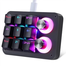 9Key Mechanical Numpad 2 Programmable Knobs LED Backlit Macro Gaming Keypad picture