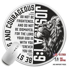 Inspirational Christian Mouse Pad,Joshua 1:9 Lion Bible Verse Color-15 picture