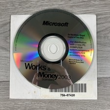 Microsoft Works 7.0 PC Software CD OEM HP Money 2003 Standard Disc picture