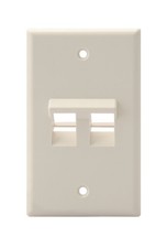 Leviton Angled QuickPort Wallplate 2-Port, Single Gang, 41081-2TP, Light Almond picture