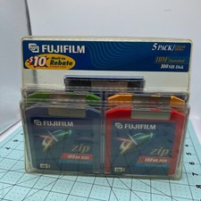 FujiFilm 100MB Zip Disks 5 Pack Sealed Jewel Cases Multi-colored IBM Format New picture