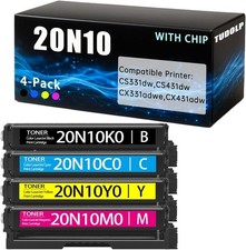 *NEW* 20N10 Toner 4-Pack BCMY for Lexmark CS331 CS431 CX331 CX431 20N10K0 C0 M0 picture