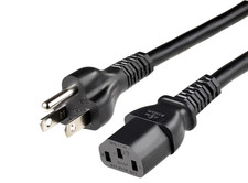 Black Replacement Cable for Electronics 6FT 3-Prong AC Power Cord 10A 125V picture