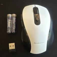 Brookstone Wireless Ergonomic Mouse Textured Grip White New In Package picture
