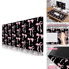 NXZGO Keyboard and Mouse Desk Pad Black Pink Bow picture