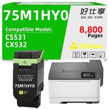 75M1HY0 Yellow Toner Cartridge Compatible for Lexmark CS531 CX532(8800 Pages) picture