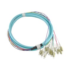 1.5M 12 cores LC Multimode OM3 50/125 10Gig Bundle Fanout Fiber Optic Pigtail picture