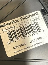 MakerBot True White Filament Large Spool 1.5 LBS PLA MP05780(Y8) picture