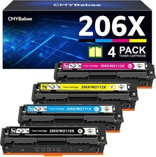 CMYBabee Compatible Toner Cartridge 4pc Set for HP 206X Color Laser Printer picture
