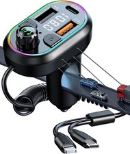 Bluetooth 5.0 Car Wireless FM Transmitter Adapter USB PD Charger AUX Hands-Free picture