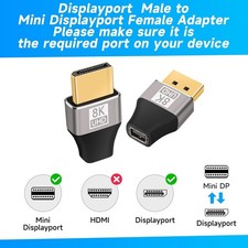 Displayport Male to Mini DP Female Converter Adapter for HDTV PC Laptop Monitor picture