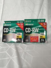 Blank CD MEMOREX 7 90 Mins CD-RW Rewritable Media TWO 5-packs NEW & Damaged Box  picture