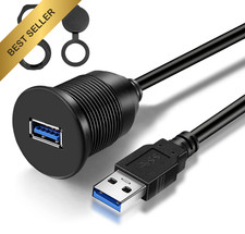 Single Port USB 3.0 Car Flush Mount Extension Cable Dash Adapter Panel Socket picture