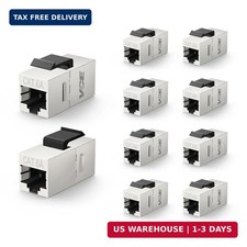 VCE Shielded CAT6A RJ45 Coupler, STP Female to Female Coupler, 10-Pack picture
