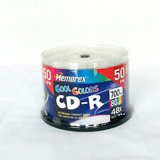 Memorex CD-R COOL Colors 50 Pack Recordable CDs 700 MB 80 Min 48X SEALED picture