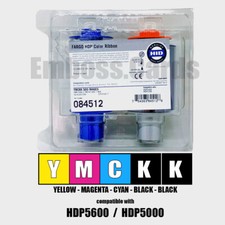 Fargo 84512 YMCKK Ribbon 500 Prints for HDP5600 HDP5000 HDPii 754563845126 picture