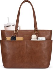 Sleeve for 15.6 Inch Laptop, Vintage Leather with Large Cup Holder picture