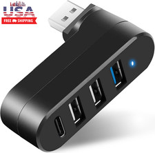 4-Port USB 3.0 Hub [90°/180° Degree Rotatable], USB Splitter with Pd-In 5W USB C picture
