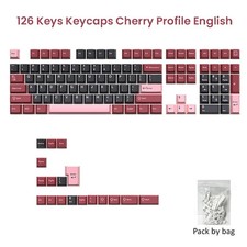PBT Keycaps 126-Key Double Shot Cherry Profile for MX Mechanical Keyboards picture