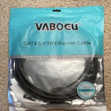 VABOGU Cat 8 S/FTP Ethernet Cable RJ-45 Male to Male 15 ft Black Indoor/Outdoor picture