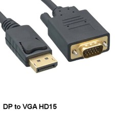 Kentek 10 ft DisplayPort DP 1.2 Male to VGA HD15 Male Cable 28 AWG Gold-Plated picture