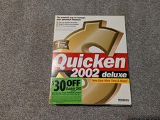 Intuit Quicken Deluxe 2002 Windows 95/98/2000/ME/XP New Sealed Vintage picture