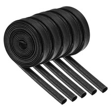 MECCANIXITY 5Pcs Wire Insulation Braid Fire Sleeve 9.8Ft 7mm ID Black picture