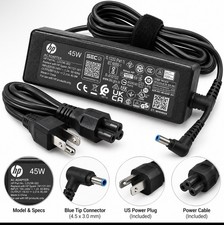 HP 45W OEM Laptop Charger 19.5V 2.31A Blue Tip with Power Cord picture