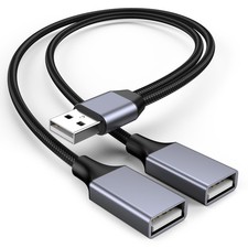 USBA Y Splitter 1 in 2 Out, USB Male to 2 Female Cable for PC, Tablet, Laptop... picture