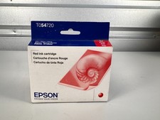 Epson 54 Red Ink Cartridge T054720 Genuine OEM New Sealed 08/2022 picture