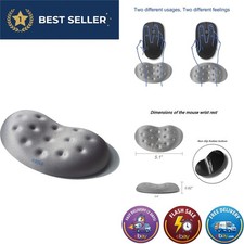 BRILA Ergonomic Memory Foam Mouse Wrist Rest Pad - Massage Holes, Non-Slip, Grey picture