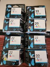 Lot of 8 genuine HP 22 Tri Color ink cartridge  2024 - 2025 not expired picture