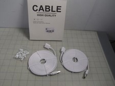 2-pcs USB-A Male to USB-A Female 15ft Flat Extension Cable w/ Mounting Staples picture
