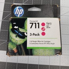 HP 711 3-pack 29-ml Magenta DesignJet Ink Cartridge Expired 06/2024 picture