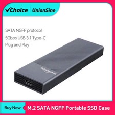 UnionSine M2 SSD Case NGFF SATA Protocol M.2 to USB Type C 3.1 SSD Adapter for S picture