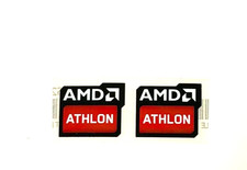 2 x  AMD Athlon  Sticker Label Decal 19mm x 16mm picture