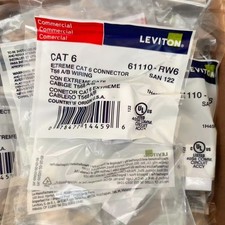 Box of 50  NEW For Leviton 61110-RW6 Cat 6 Keystone jack Gigabit RJ45 White picture
