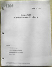 IBM Customer Announcement  Letters, June 19, 1990 - AIX, geoManager, TCP/IP, etc picture
