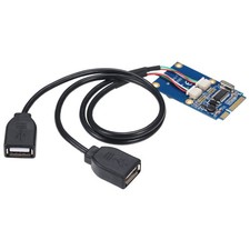 1Pack Mini PCI-E PCI Express to 5 Pin Dual USB 2.0 Adapter Riser Card Extender h picture