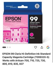 New Genuine Epson 99 Magenta Ink Cartridges Artisan 730 picture