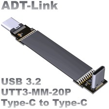 ADT-Link USB3.2 Flat Soft Extension Cable C Male Type-c Thin Short ADT Gen2x2 picture