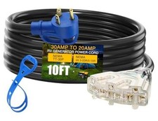 10ft NEMA TT-30P Male to TT-30P 110V RV Distribution Adapter picture