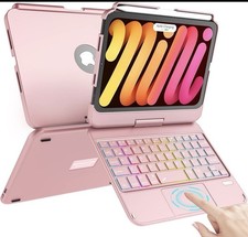 TaIYanG Pink Keyboard Case for iPad Mini 6/7 Bluetooth Trackpad Backlight picture