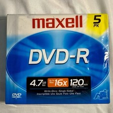 2 PK Maxell DVD-R 4.7GB 120 Min 16X 5 Disc Packs NEW SEALED 10 Discs Total picture