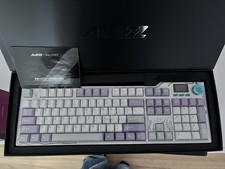 AJAZZ AK35I V4 Mechanical Wired Keyboard Built-In Display White Purple trimode picture