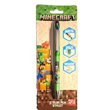 Minecraft Retractable Stylus Pen, Green/Gray, Universal Compatibility picture