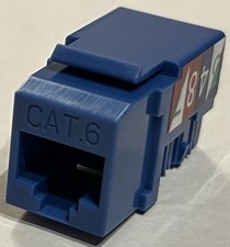 50X CAT6 Keystone Jack Blue Ethernet 110 Type RJ45 Lot Of 50 picture